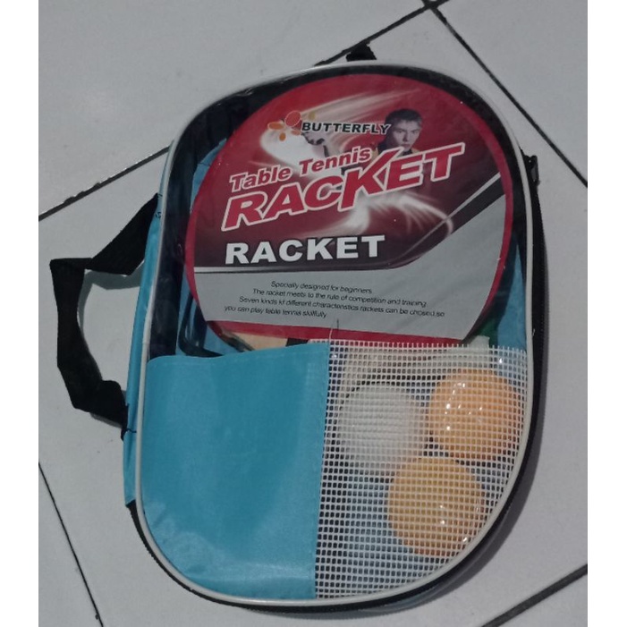 BUTTERFLY 1set bet tenis meja pingpong, bola, tiang dan net
