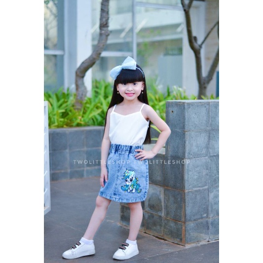 Rok jeans anak pendek snow