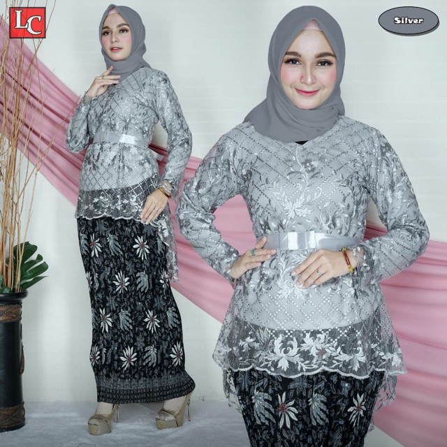 SETELAN KEBAYA AURORA TULLE PREMIUM 3D WARNA ORIGINAL// Setelan Kebaya Pesta Terbaru// Stelan Kebaya// Kebaya Aurora Bahan Tille Lembut