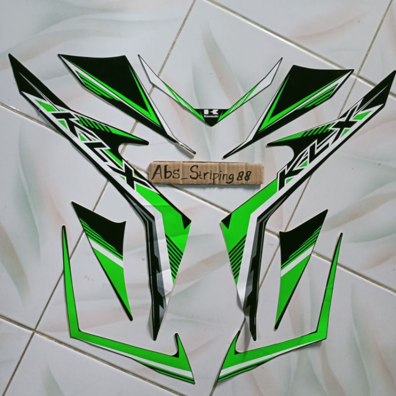 Striping KLX150 Hijau | lis sticker bodi motor kawasaki klx150