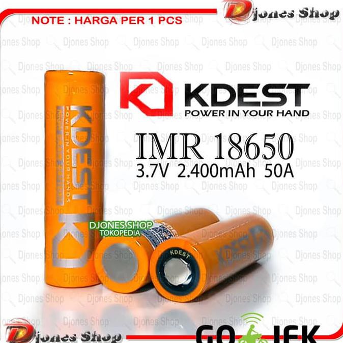 Baterai KDEST 2400mAh 50A TYPE 18650 Kualitas Authentic Sale - Kualitas Authen