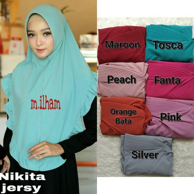 HIJAB JILBAB KERUDUNG BERGO JERSAY JERSI JERSY  PET PED PAT PAD ANTEM TOSKA FANTA PINK NIKITA BY M I