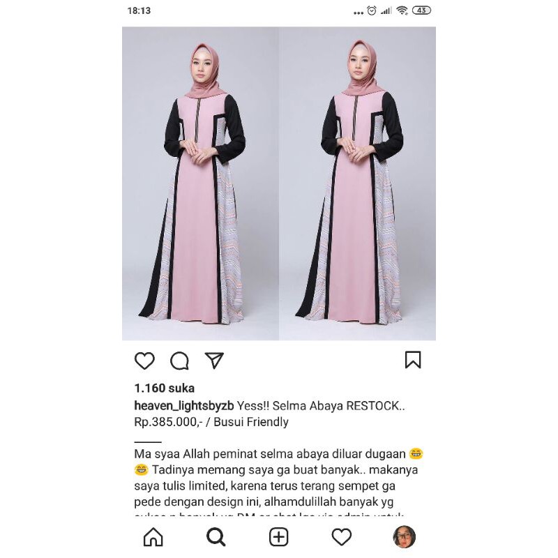 Preloved Selma Abaya Heaven lights by zerina banu dress gamis hlzb hlbyzb