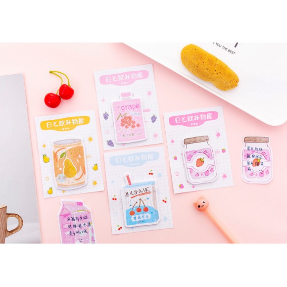 J2 - Sticky Notes Minuman Lucu Unik memo mini-1
