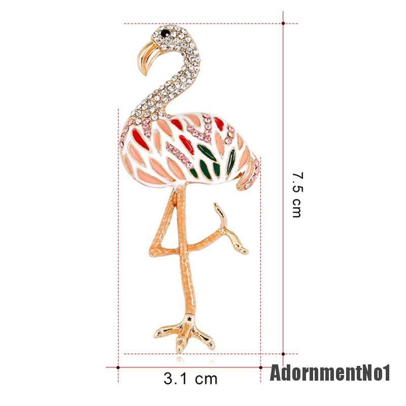 (Adornmentno1) Bros Pin Bentuk Flamingo Aksen Berlian Imitasi Untuk Wanita