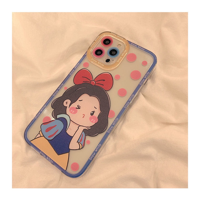 Transparan Putri Pola Ponsel Case untuk iPhone 12 11 13 Pro Max 7 8 Plus SE 2020  Pro XR XSMAX B66sfd