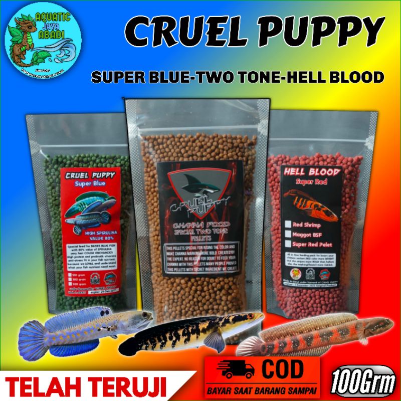 Pellet Channa Cruel Puppy 100 Gram
