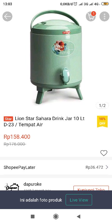 Lion Star Sahara Drink Jar 10 Lt D-23 / Tempat Air
