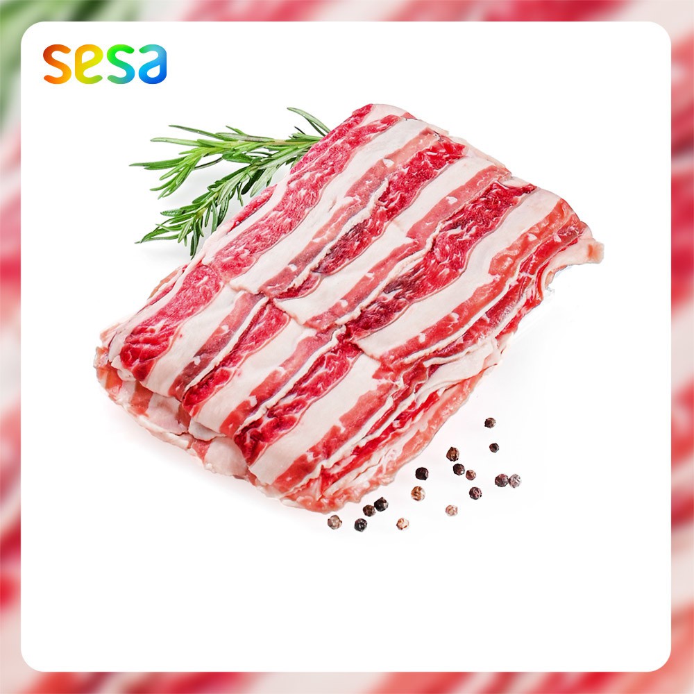 Shortplate Slice USA Beku Halal 500 g (Daging Sapi)