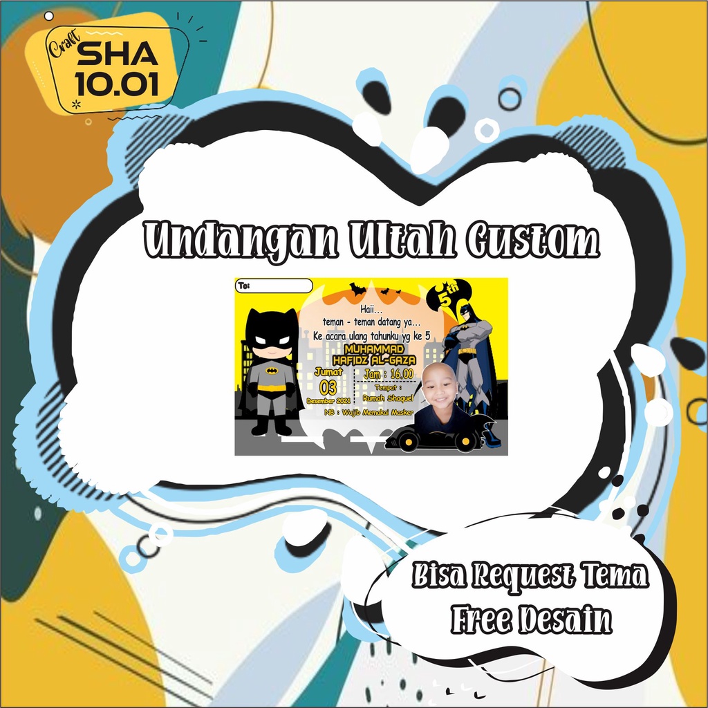 UNDANGAN ULANG TAHUN ANAK CUSTOM | UNDANGAN CUSTOM MURAH | UNDANGAN ULANG TAHUN