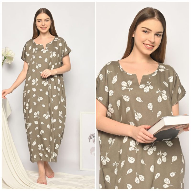 Daster Habel/HISBI Long BUSUI Panjang Semata Kaki Bahan Rayon Premium-Busui Habel 1