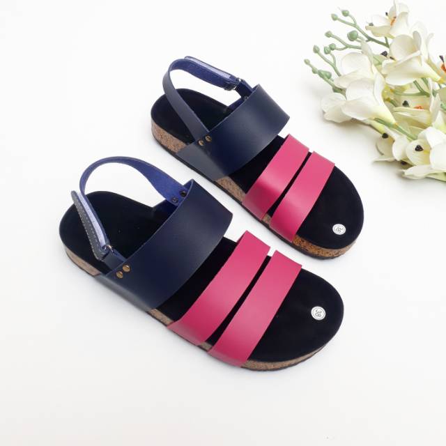 SB ~ Sandal  COUPLE Strip 2 COMBI//HARGA SATUAN