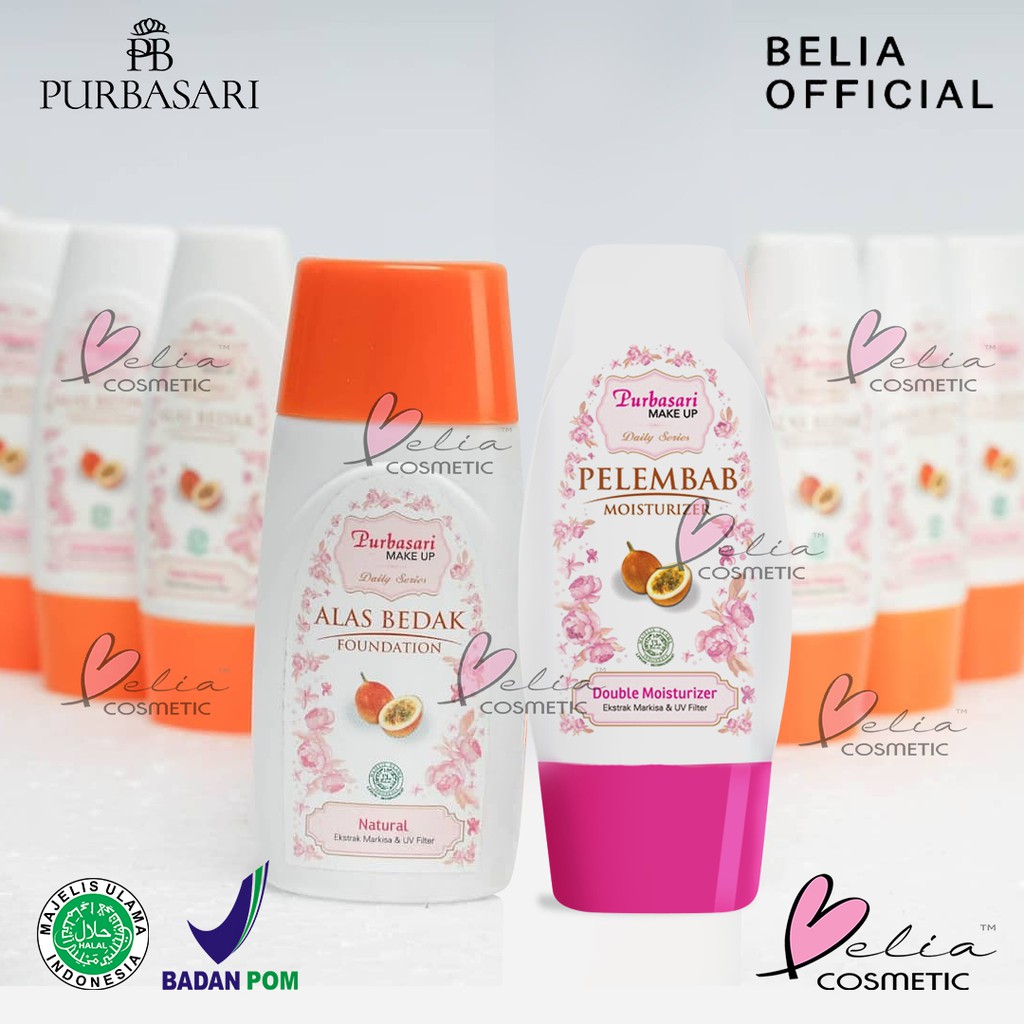 ❤ BELIA ❤ PURBASARI Alas Bedak Foundation &amp; Pelembab Moisturizer 35ml (✔️BPOM)