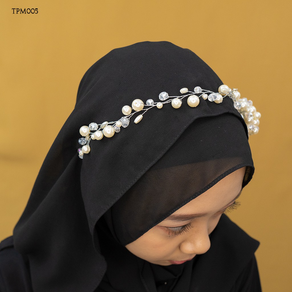 [STOK TERBATAS] HEADPIECE TIARA WEDDING PERNIKAHAN HIJAB MUTIARA TPM005