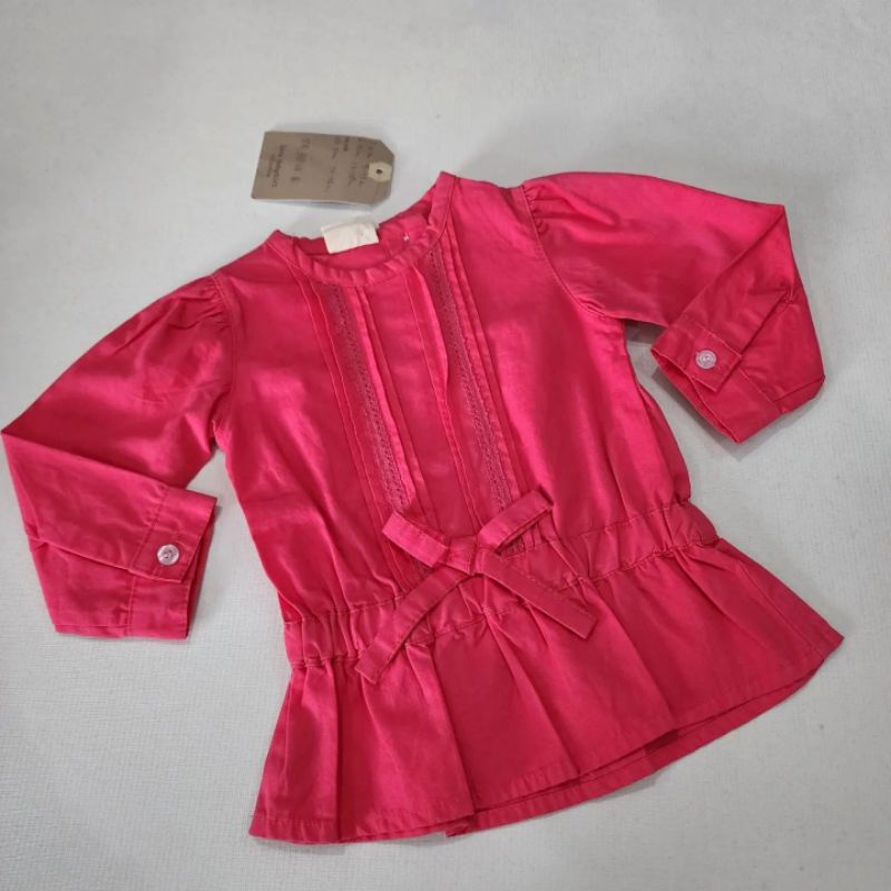 (111) Promo Kemeja Panjang Katun Anak Perempuan z*r* import - blus panjang anak