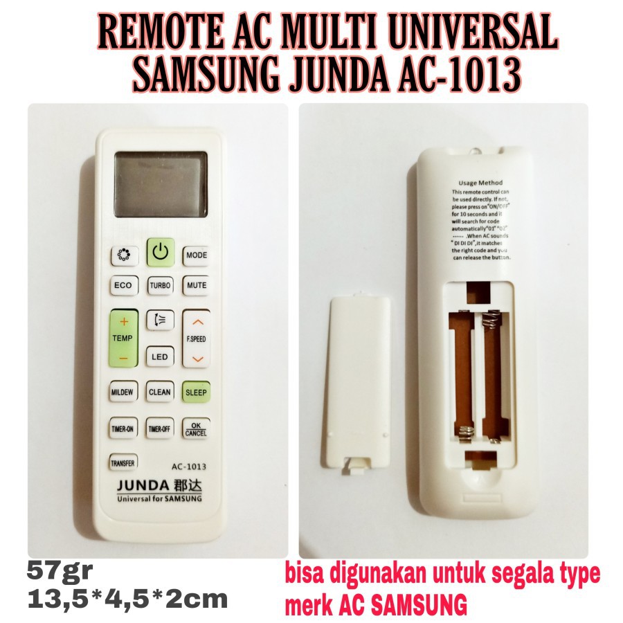 REMOTE AC MULTI UNIVERSAL SAMSUNG JUNDA AC-1013