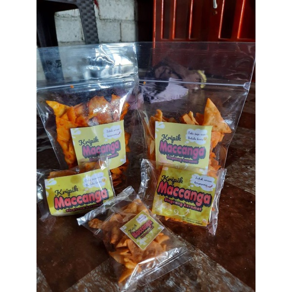 

keripik macanga rasa balado dan lidah bergoyang/pedis