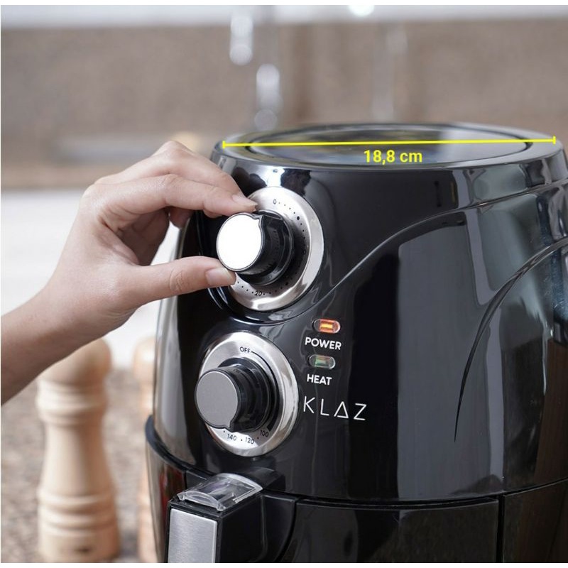 KLAZ AIR FRYER LOW FAT 2,5 LTR MANUAL HITAM/ACE ALAT GORENG &amp; MESIN PENGGORENGAN TANPA MINYAK/ACE AIR FRYER