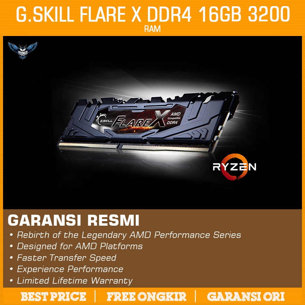 RAM G-SKILL FLARE X 16GB KIT 3200 (2x8GB) Gskill ddr4 pc 3200mhz