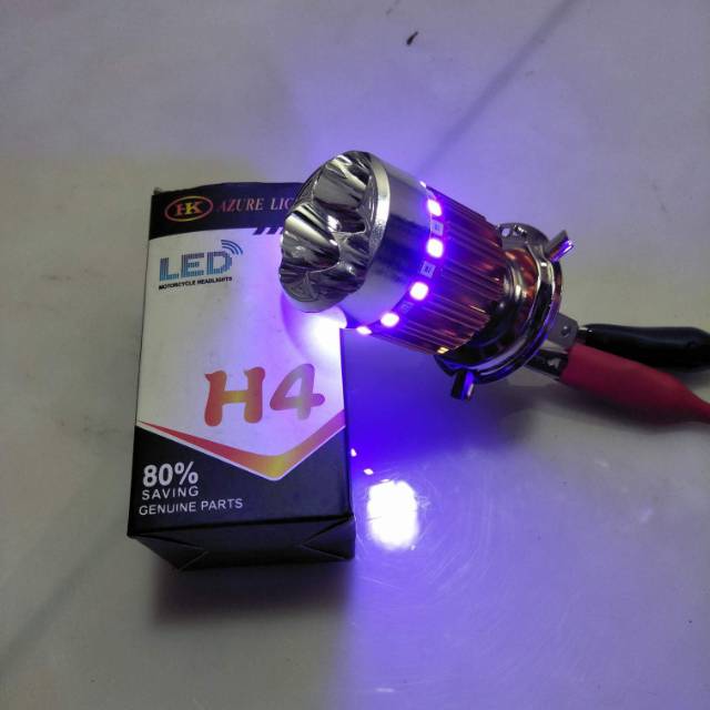 Lampu hid 3 led h4 plus angal as 7 warna