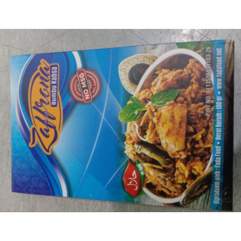 

Bumbu Kabsa / Kabsah NON MSG Zaffrona 100gram