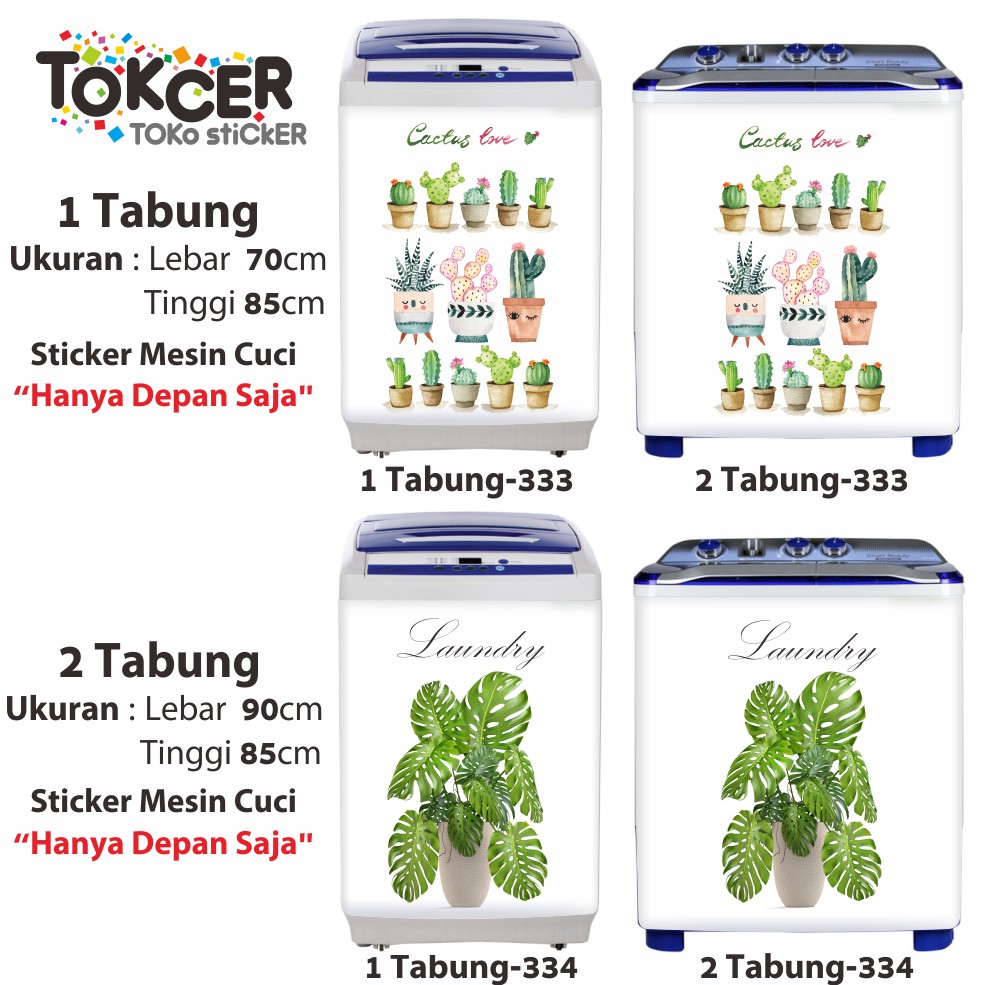 Stiker Mesin Cuci 1 dan 2 Tabung MONSTERA