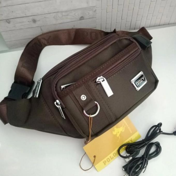 Jual Tas Waistbag Polo Danny Coklat Tas Slempang Pria Tas Pinggang Pria - Cokelat Terbatas