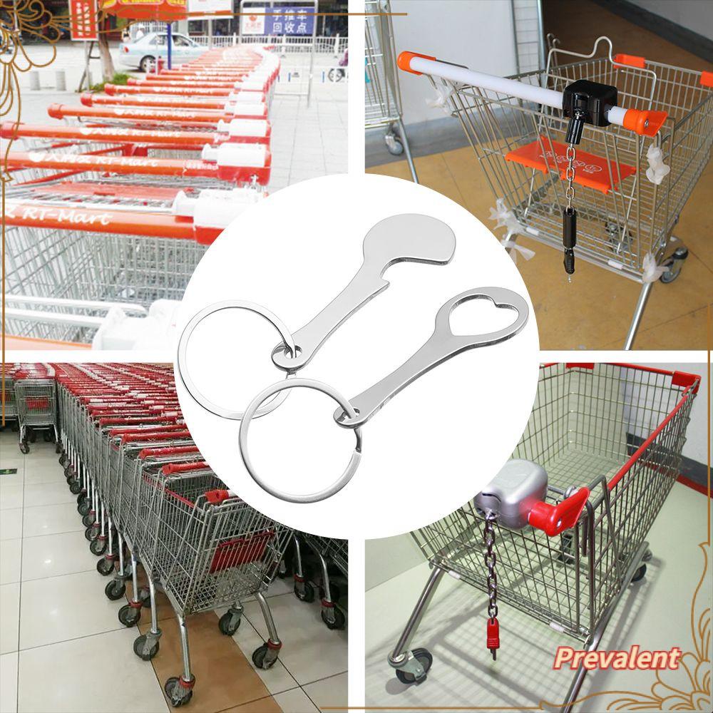 Preva 2pcs Gantungan Kunci Bentuk Troli Belanja Bahan Metal