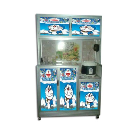 Stiker Rak Piring 5 Pintu/set Motif Doraemon