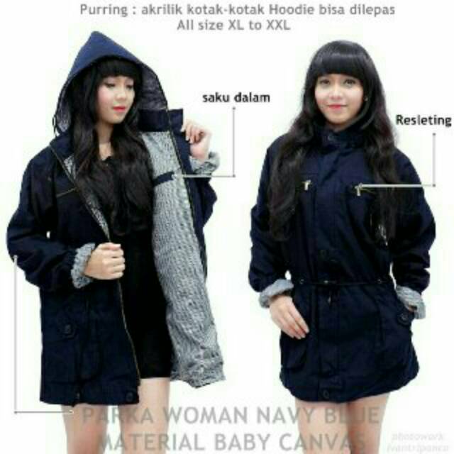 Jaket Parka Wanita Big Size / Jumbo