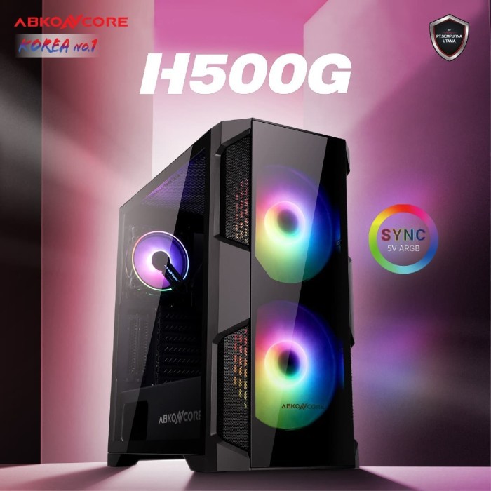 CASE ABKONCORE HELIOS 500G SYNC | ATX Fan 2x20cm + 1x12cm Abko H500G