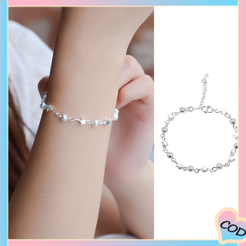 COD❤️ Manik-manik Pasir Gelang Bintang Kecil Gelang Kaki Fashion Pentagram Girls Jewelry-A.one