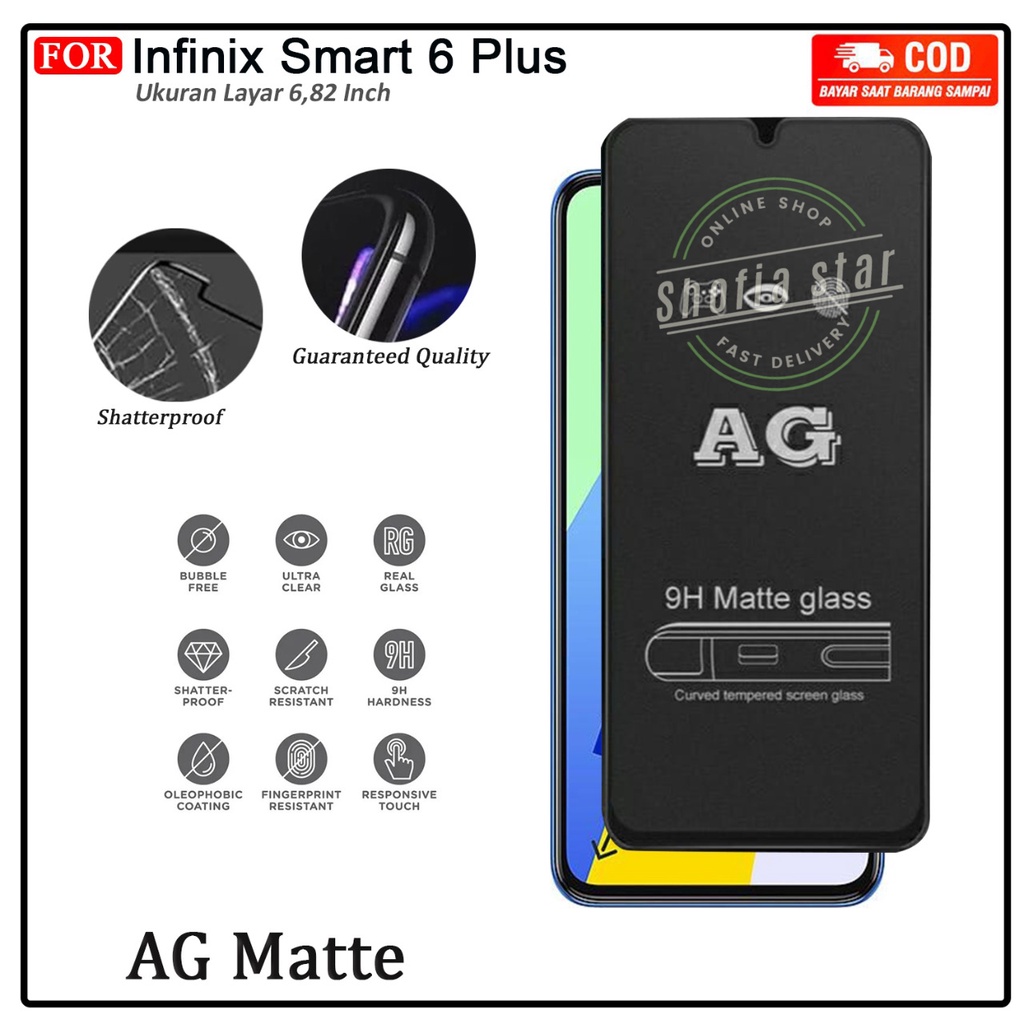 Anti Gores Ceramik Blue Light Infinix Smart 7 6 Plus Anti Radiasi Kaca Full Cover