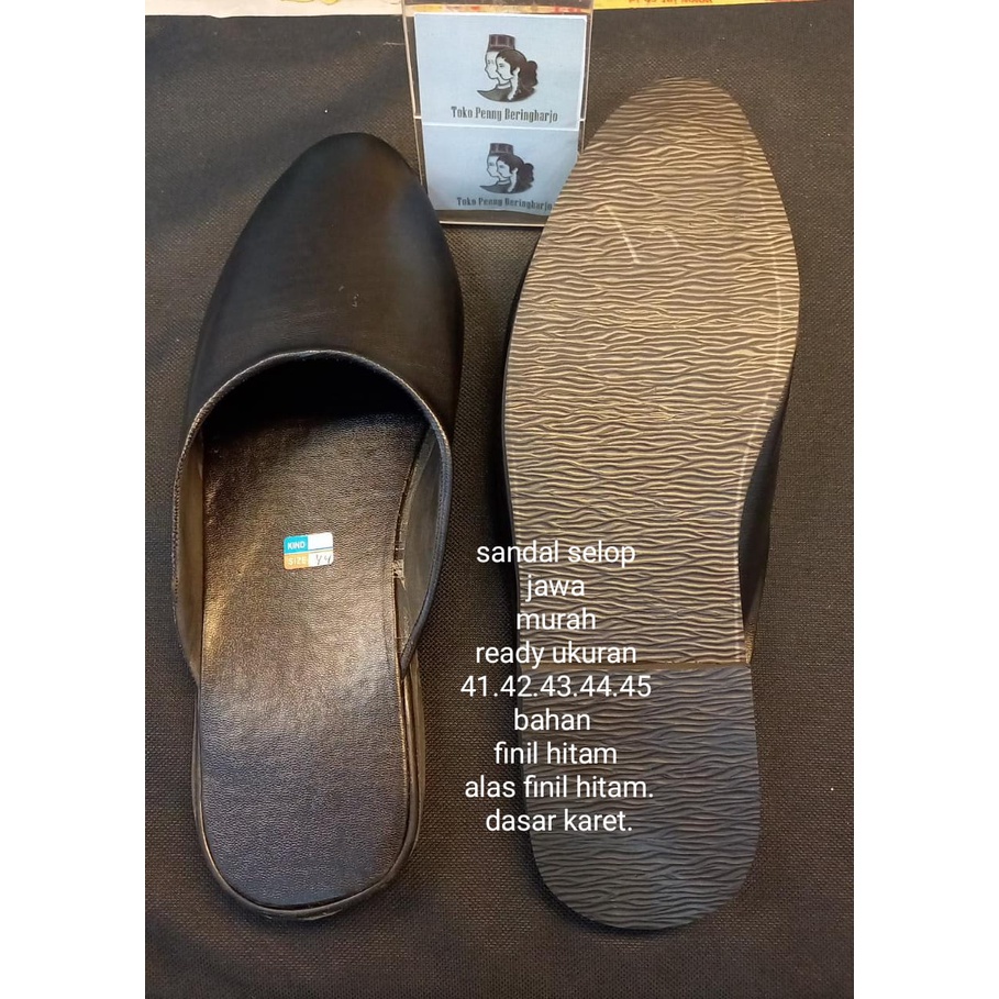 sandal selop laki adat jawa traditional murah alas hitam