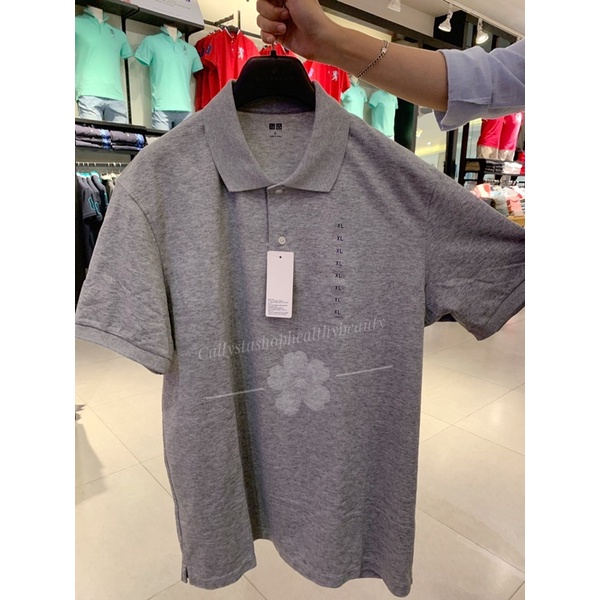 Uniqlo Polo Shirt Man Signature Grey New Sale Polo Uniqlo Size S,M,L,XXL