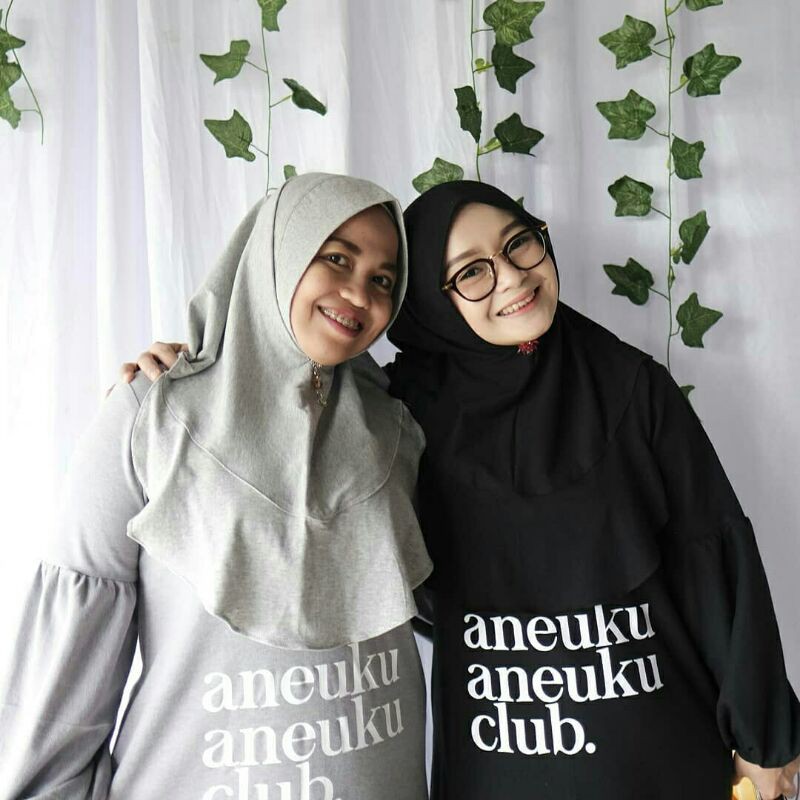 Hijab instan kaos aneuku,, hitam dan navy