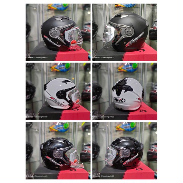 NHK GLADIATOR SOLID VARIASI WARNA DOBLE VISOR DAN  NHK R7 SOLUD