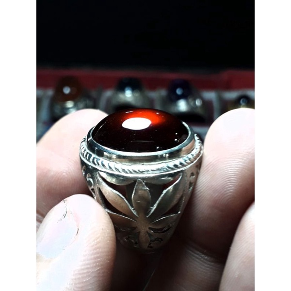 cincin batu red garnet asli naturl super giwang