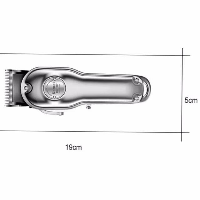 Alat Cukur Rambut Kemei KM-1987 SILVER Hair Clipper Mesin Potong Rambut