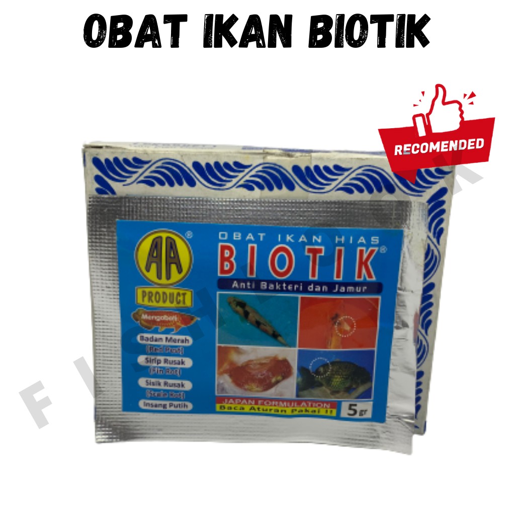 BIOTIK Obat Ikan Hias / Koi 5g 5gr 5 gr / gram Anti Bakteri dan Jamur Obat Ikan Hias Biotik Obat