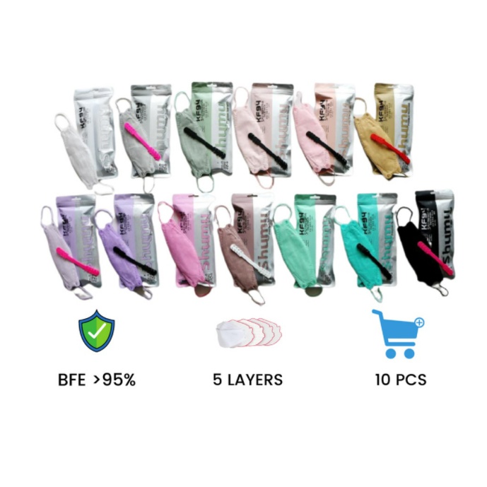 LITTLE MOLLY | Masker Korea KF94 Shumu 5 Ply Warna Warni Izin Kemenkes 1Pack isi 10 pcs ORIGINAL