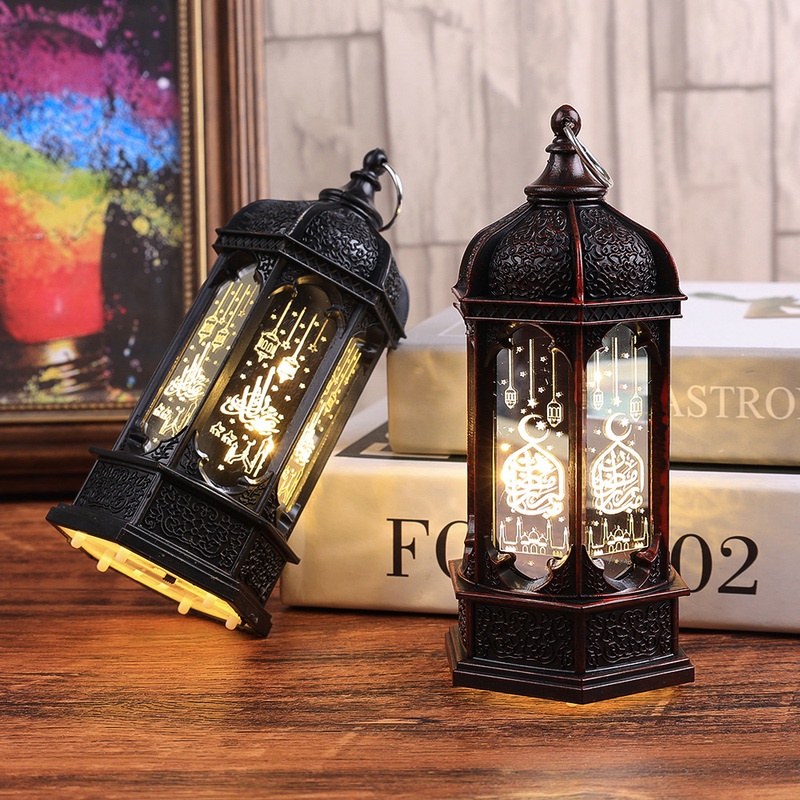 Lampu Lilin Elektronik Desain Eid Mubarak Ramadhan Muslim Gaya Retro Untuk Dekorasi Pesta