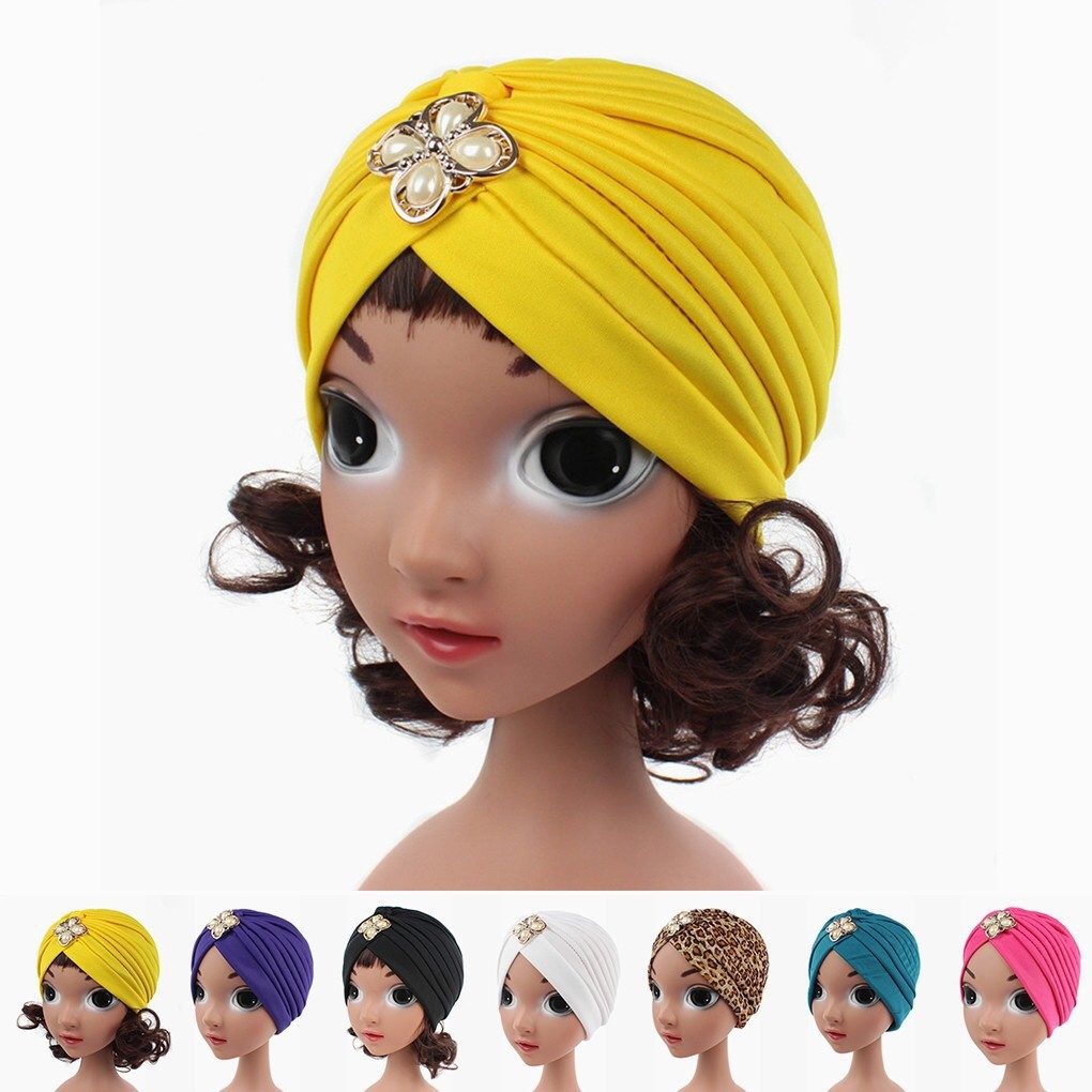 turban anak motif polos aksesoris fashion anak perempuan model muslim/india