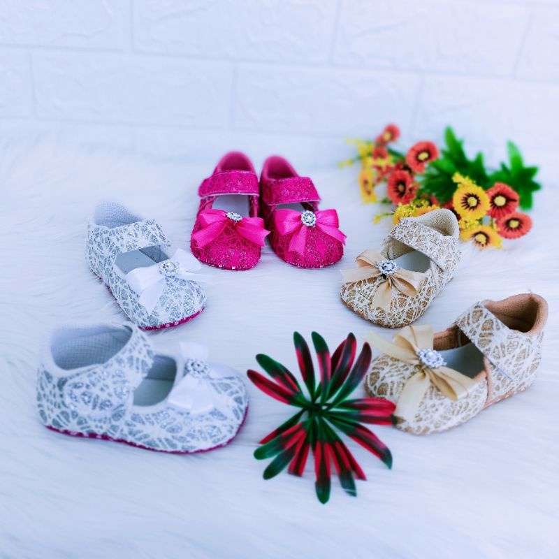 Sepatu bayi baby prewalker pesta perempuan murah