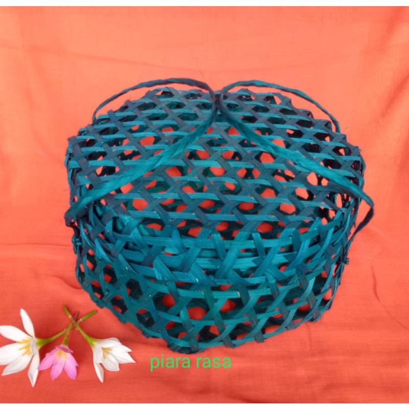 anyaman bambu tas bulat D. 25cm T. 10cm