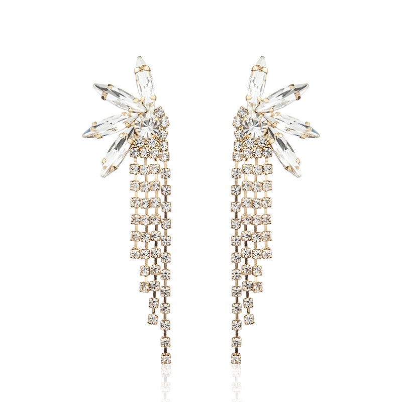 Anting Rumbai Panjang Multilayer Warna Silver Untuk Wanita