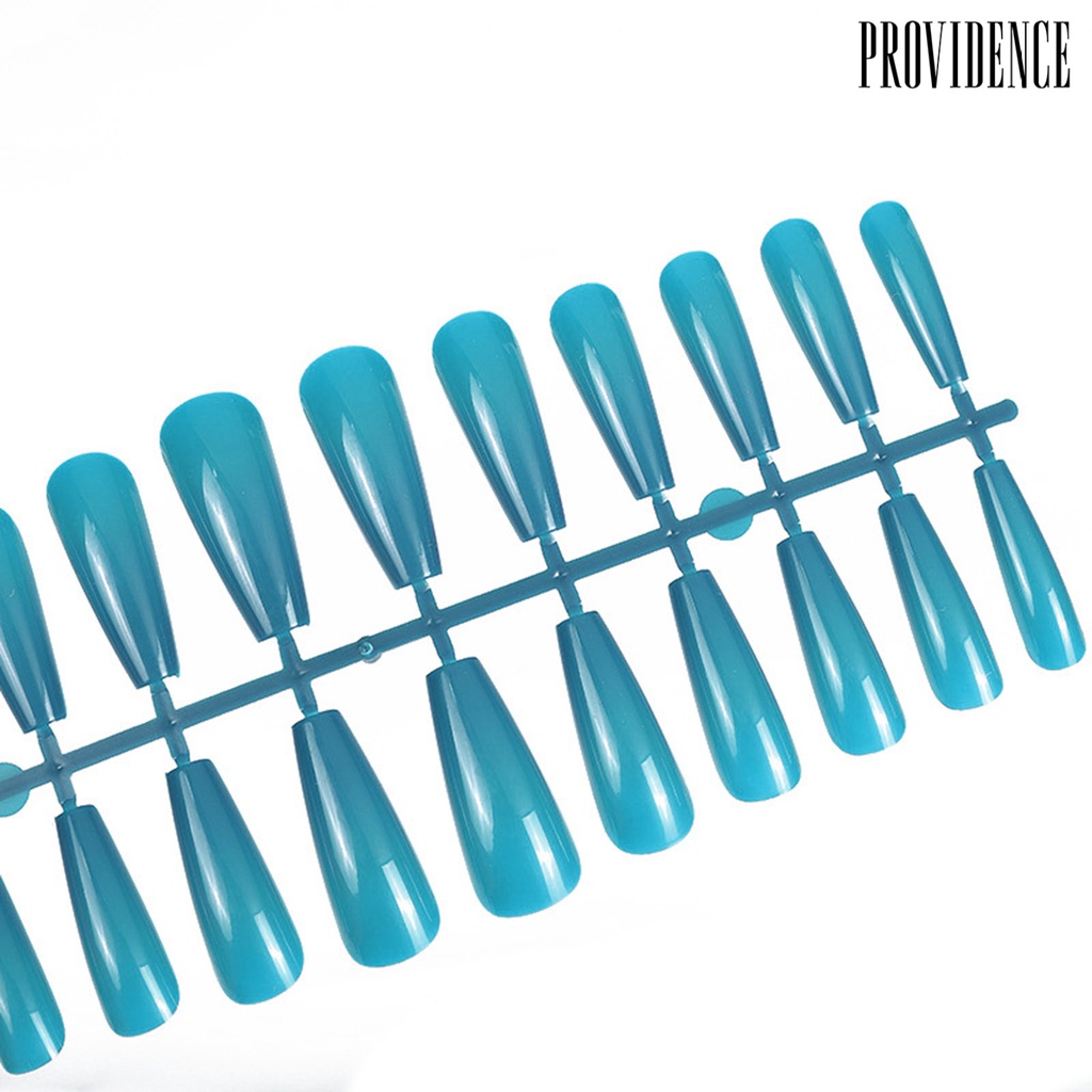 Providence 10 Set Kuku Palsu Warna Campur Bahan Plastik Untuk Nail Art DIY