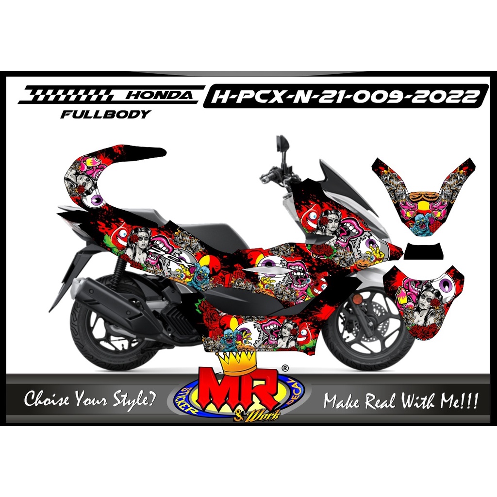Decal Variasi Stiker Motor Honda PCX New 2021 FullBody Custom Decal