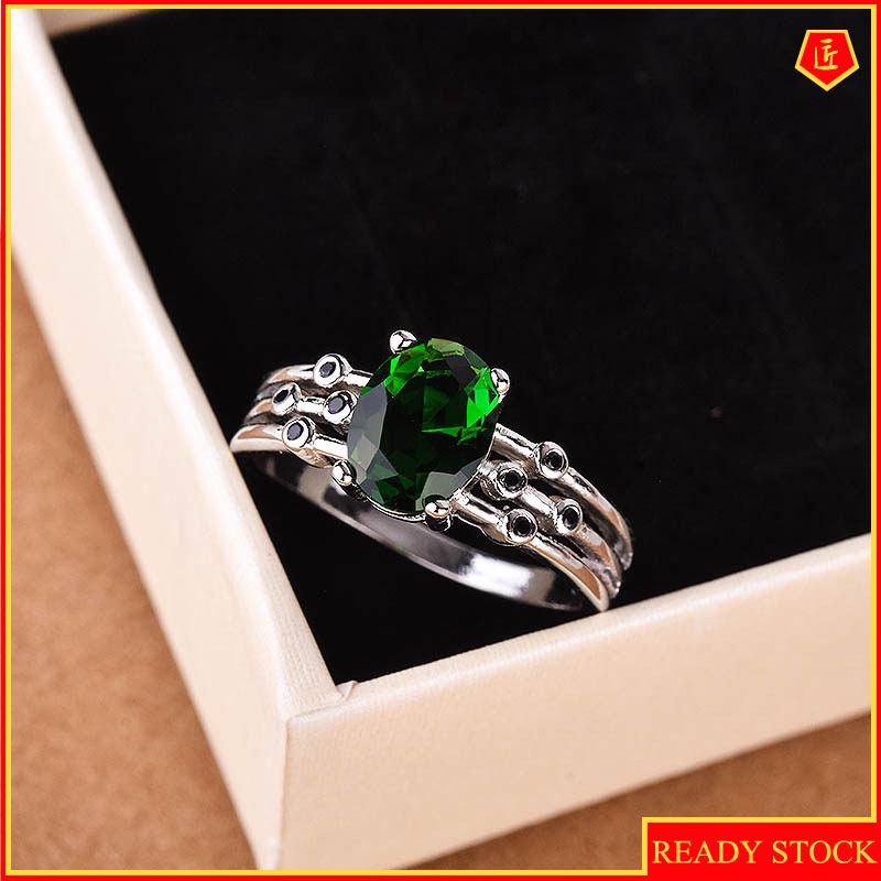 [Ready Stock]Inlaid Colorful Topaz Ring 12 Birthstone