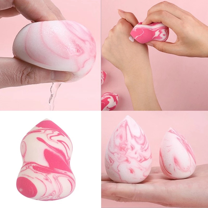 1pc Spons Beauty Blender Bentuk Tetesan Air Warna Gradasi
